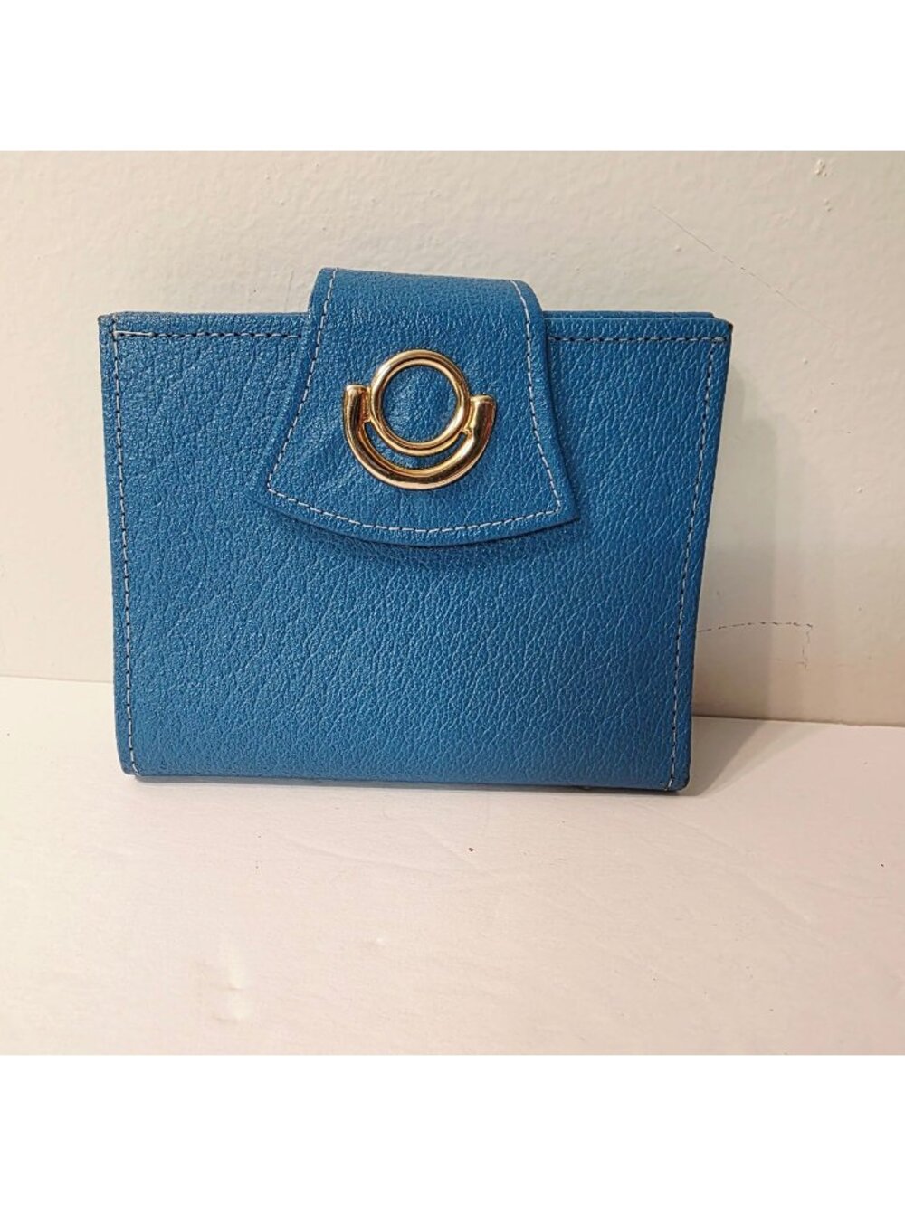 VTG Belle Brummel MCM 60’s Turquoise Buffalo Hide Wallet Dainty Coin Purse